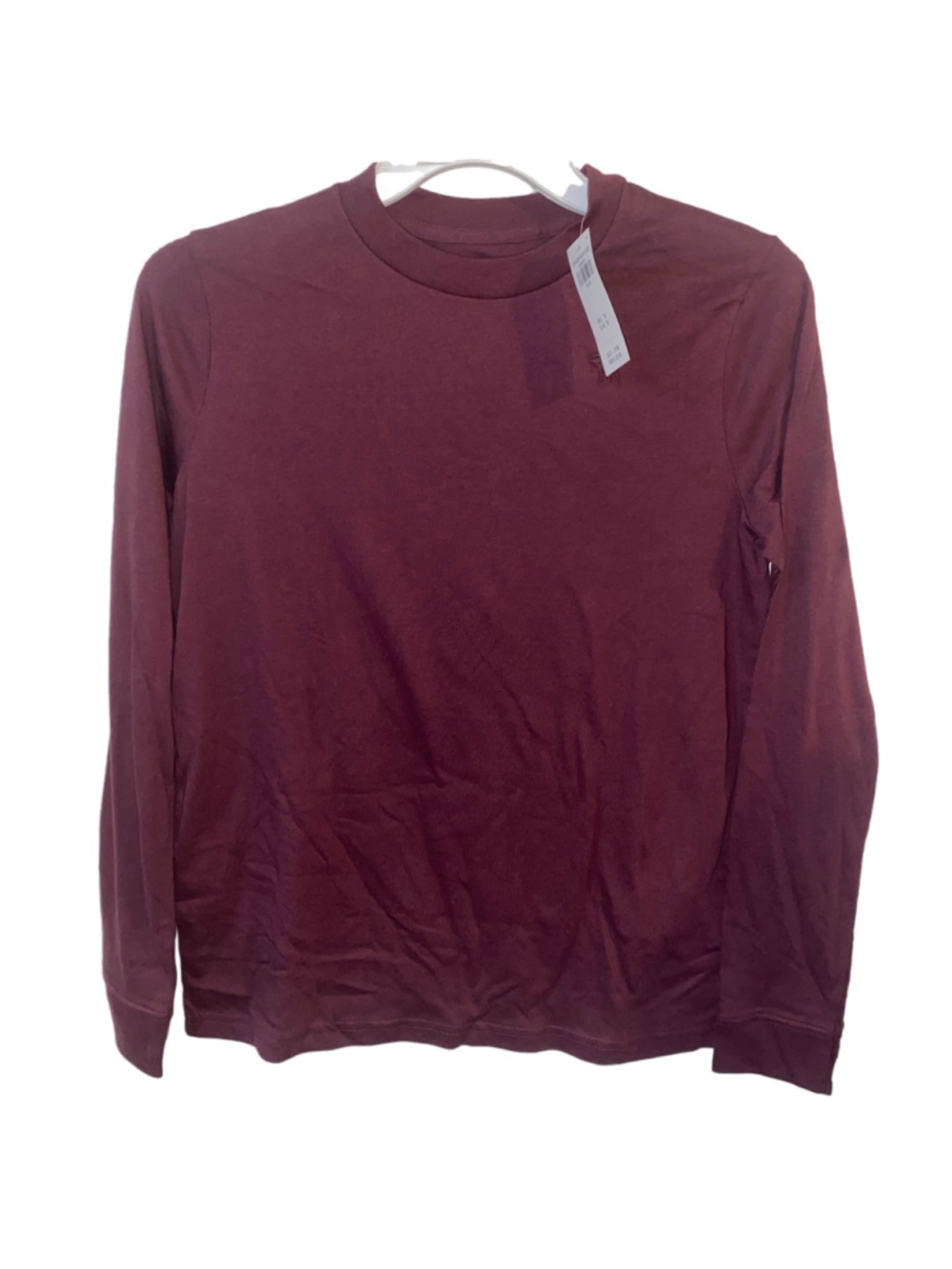 Boys Abercrombie Kids Long Sleeve Crew Neck Tee Burgundy Size 15/16 NWT